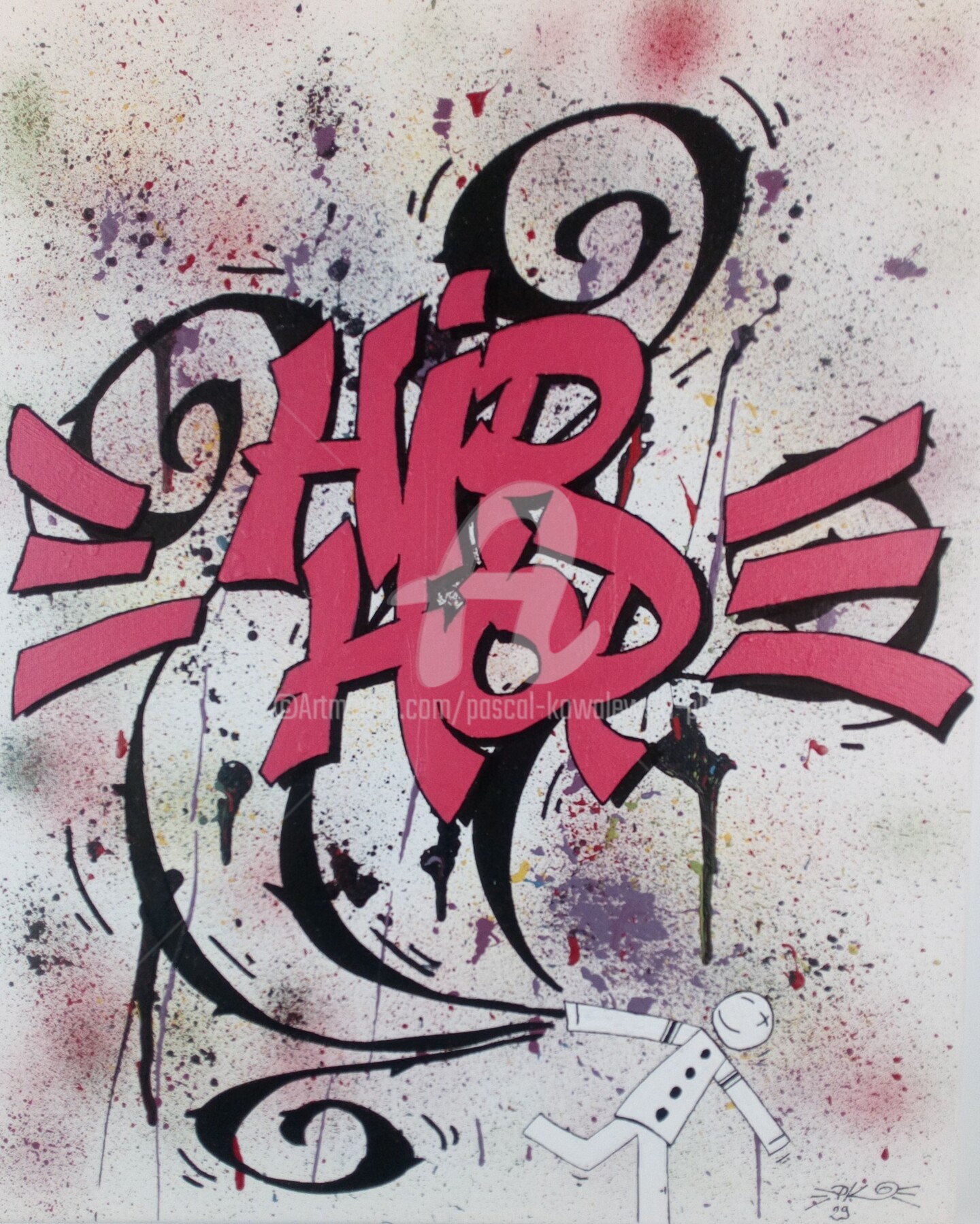 Cadre mural Hippo graffiti