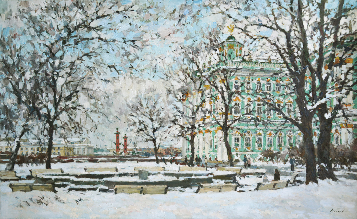 Павел Еськов картины зима Петербург