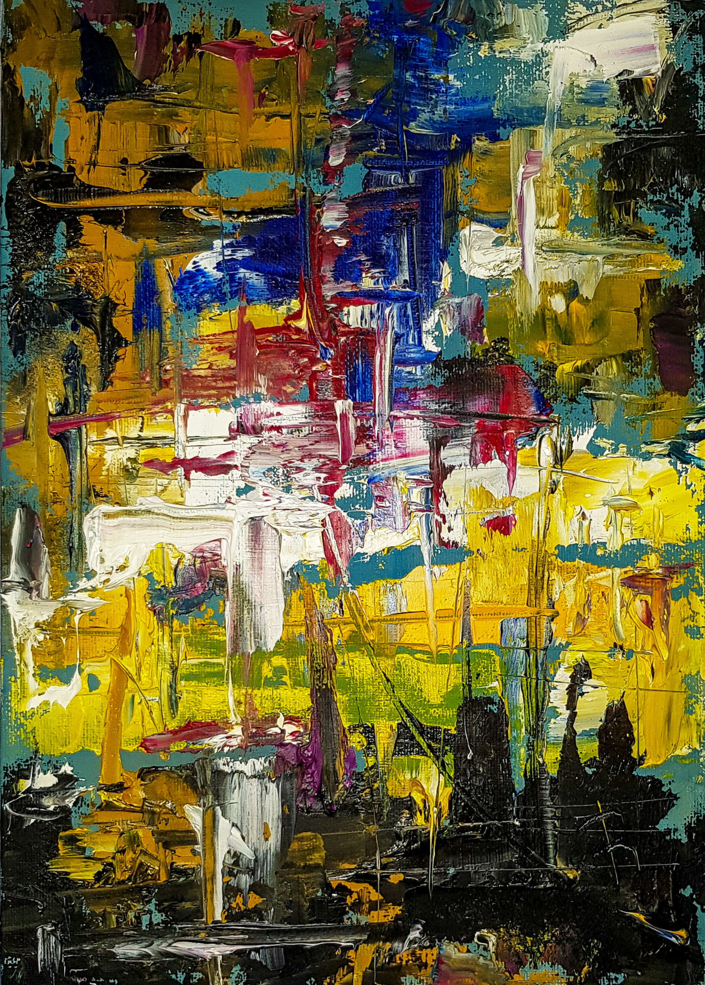 Abstract Expressive Modern Textured Oil , Painting by Retne Abstract Expressive Modern Textured Oil , Painting by Retne