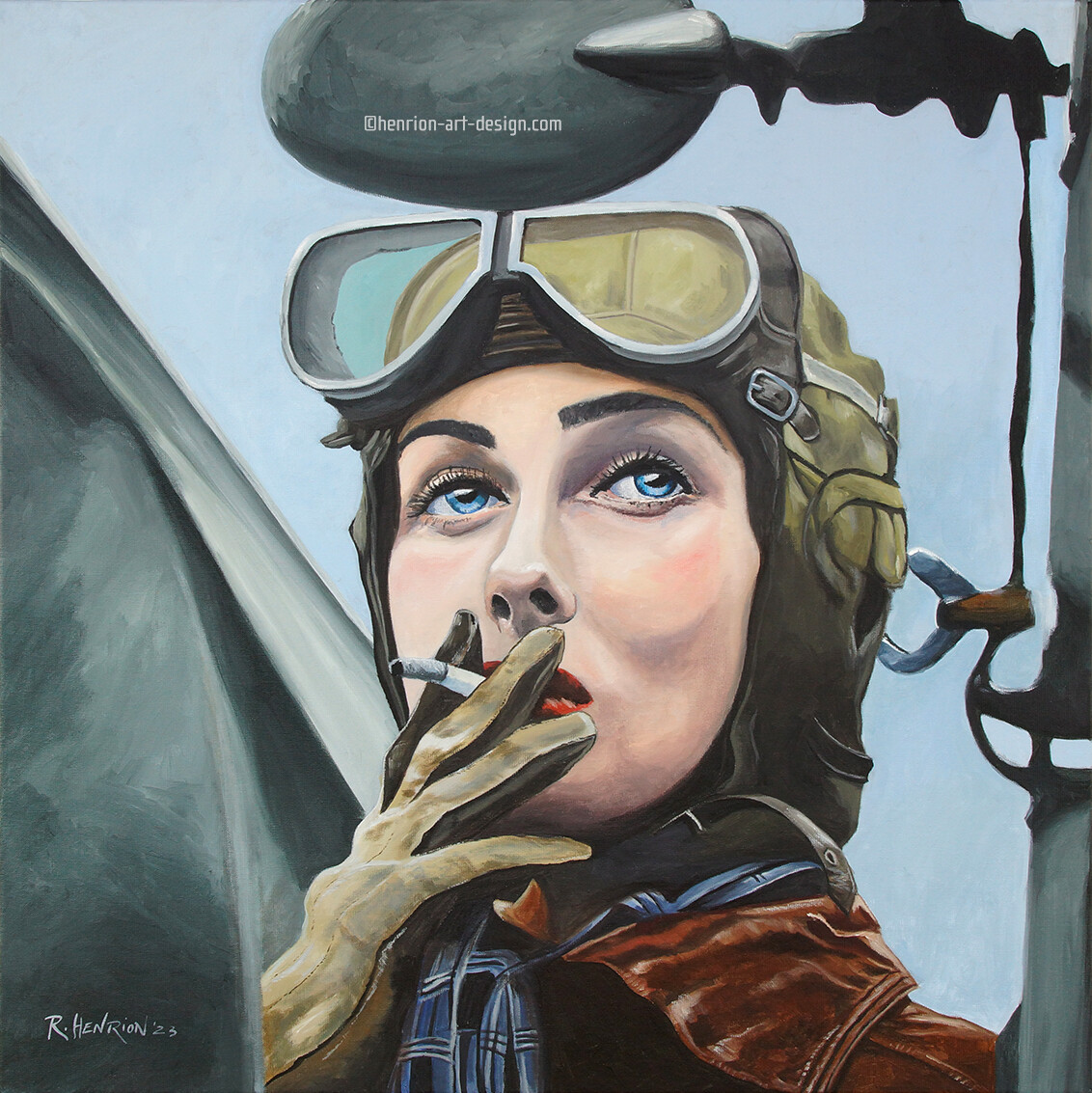 Shirley Slade Wasp Pilot, Schilderij door Roland Henrion | Artmajeur