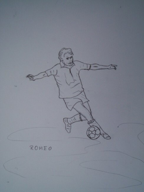 Jogo De Futebol, Desenho por Romeo Zanchett