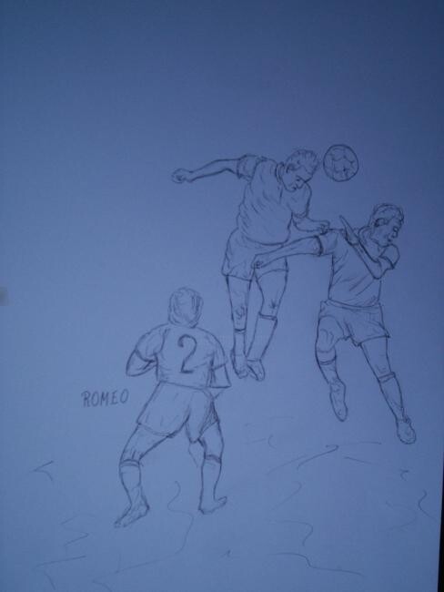 Jogo De Futebol, Desenho por Romeo Zanchett