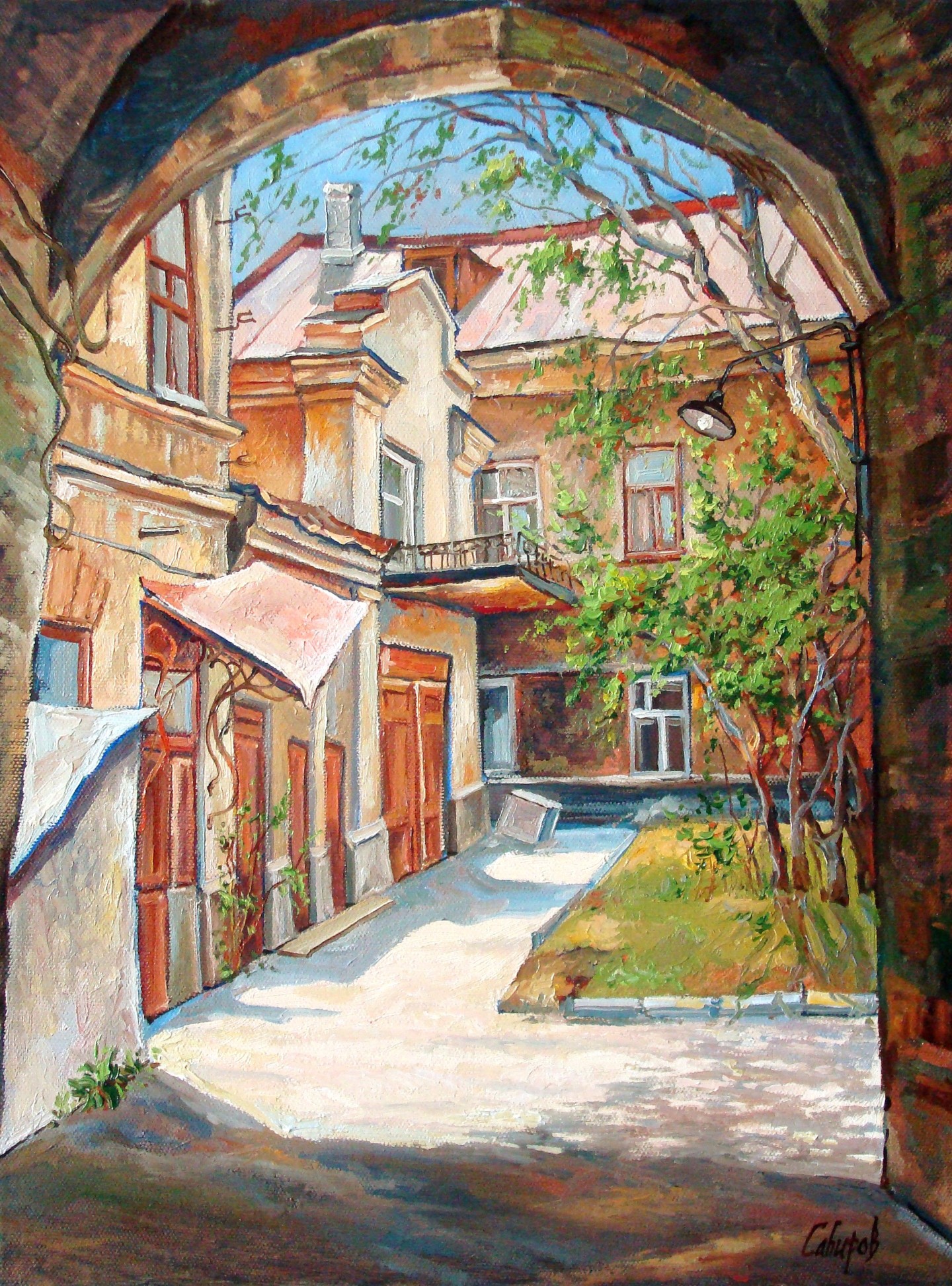 Рисунок городской дворик