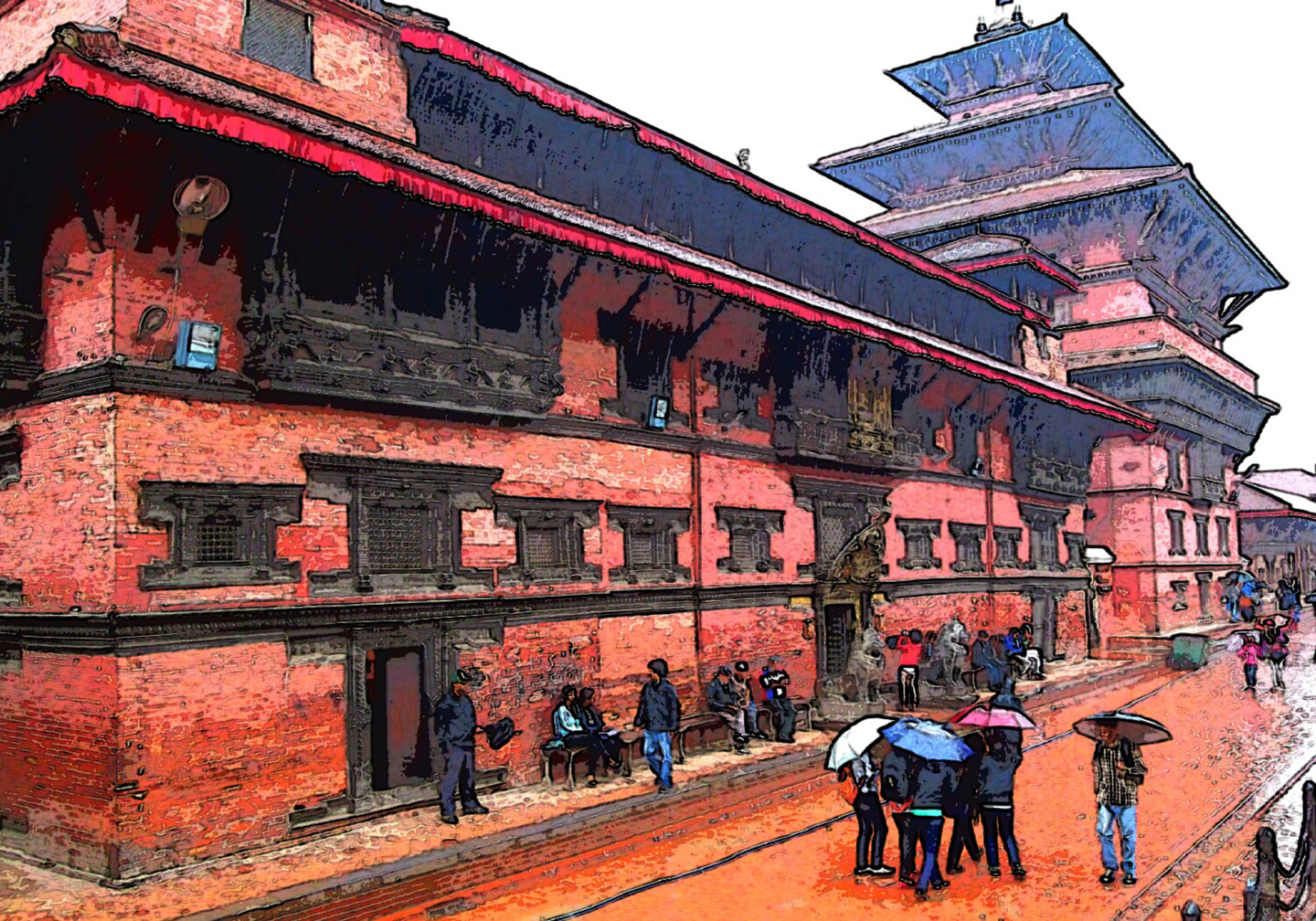 Durbar-Square-Kathmandu-With-Effects.jpg, Digital Arts by Ruta Sevo |  Artmajeur