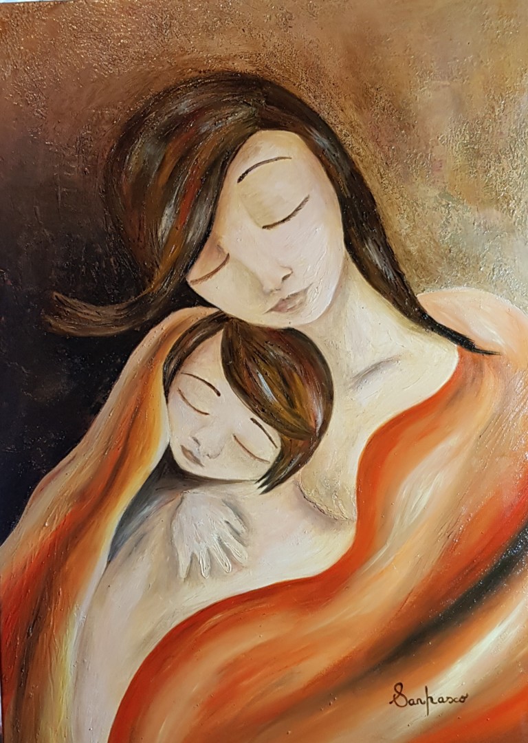 Huile Sur Toile Mere Et Son Enfant Jpg Peinture Par Sanpasco Artmajeur Huile Sur Toile Mere Et Son Enfant Jpg Peinture Par Sanpasco Artmajeur