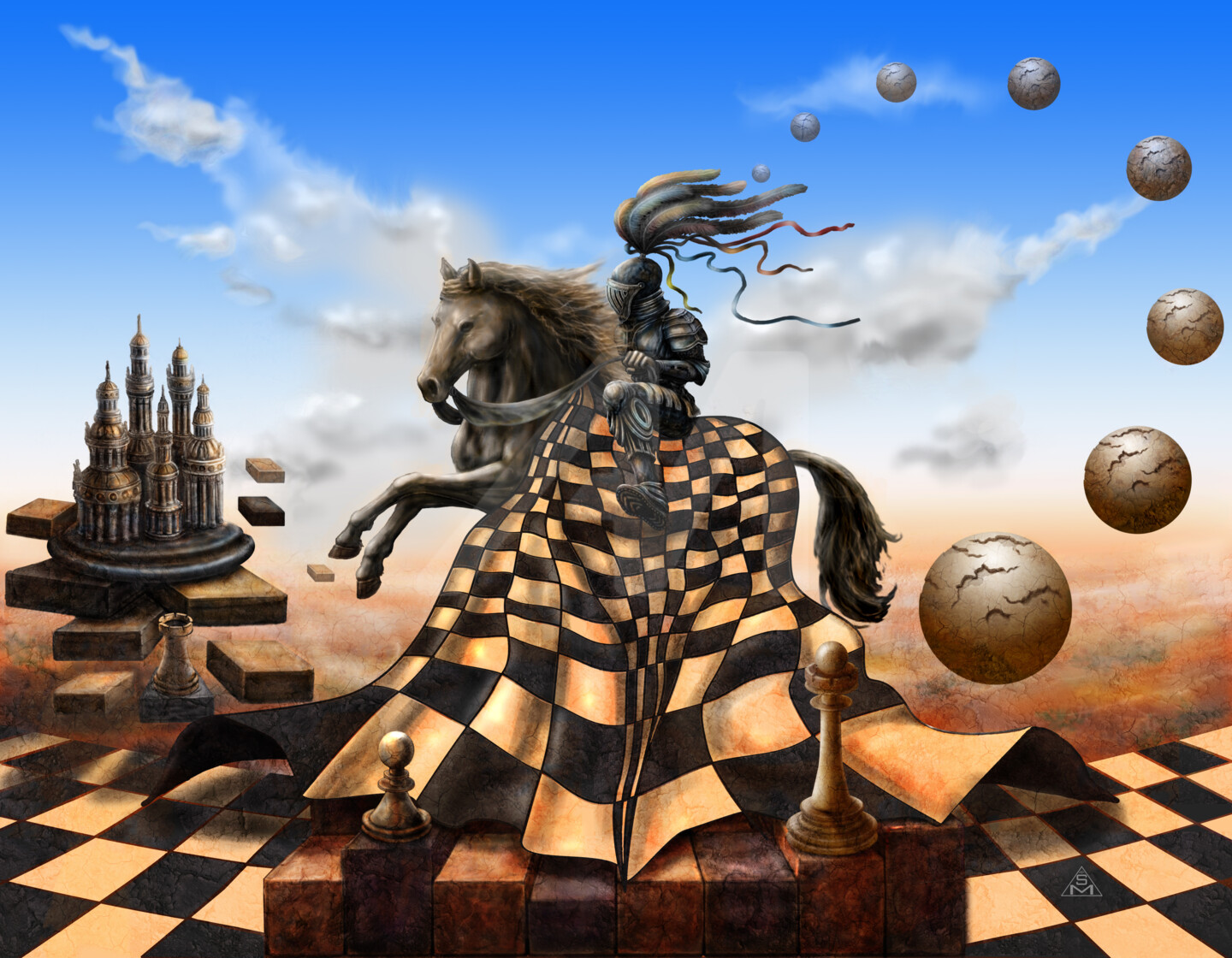 Allegory of Chess. The Guardian of Queen Digital Arts by Serge M