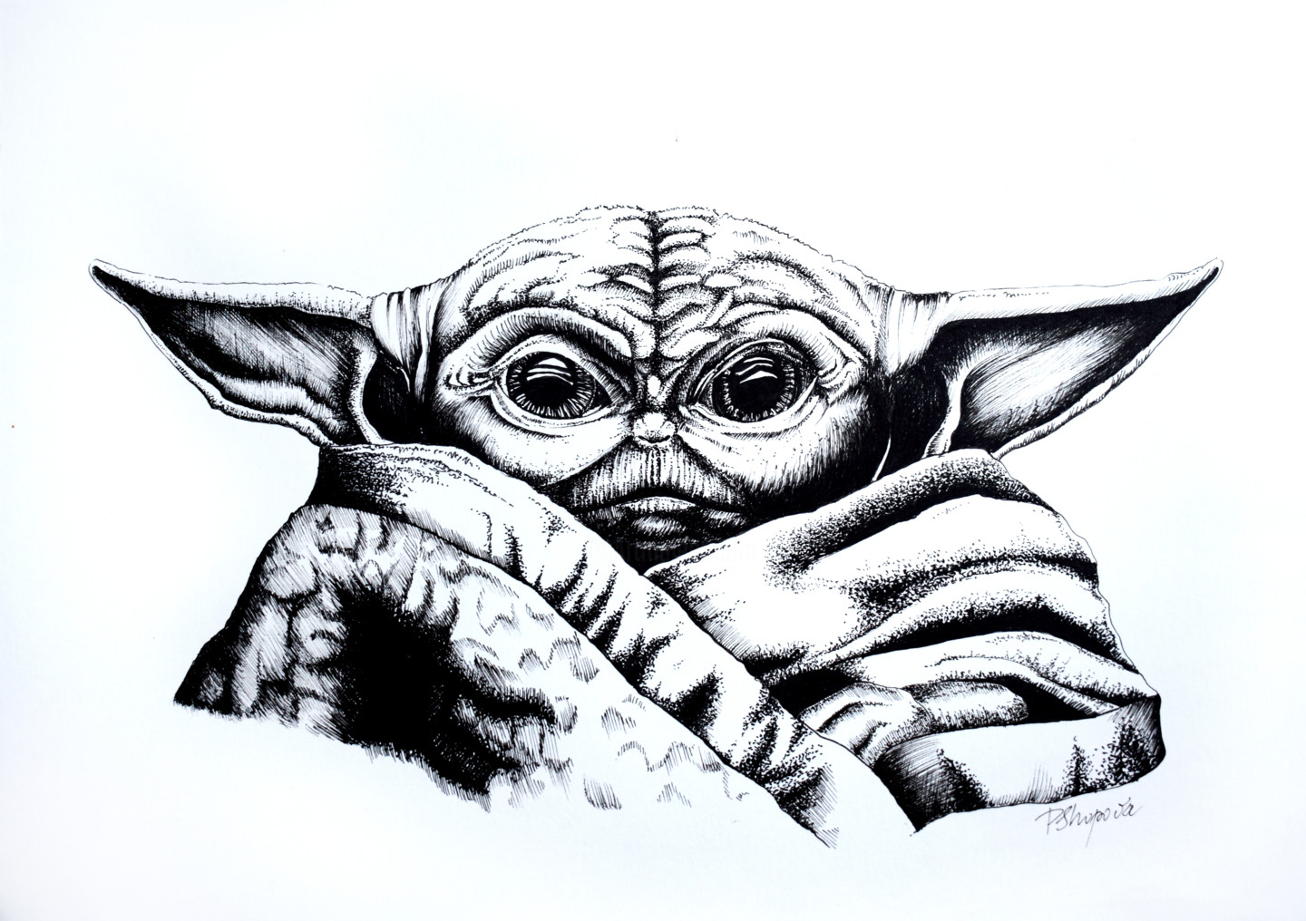 Baby Yoda Drawing By Petya Shopova Artmajeur