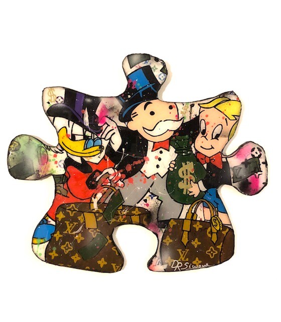 The Club Vs Alec Monopoly - Resin Puzzle, Painting by Simone De Rosa