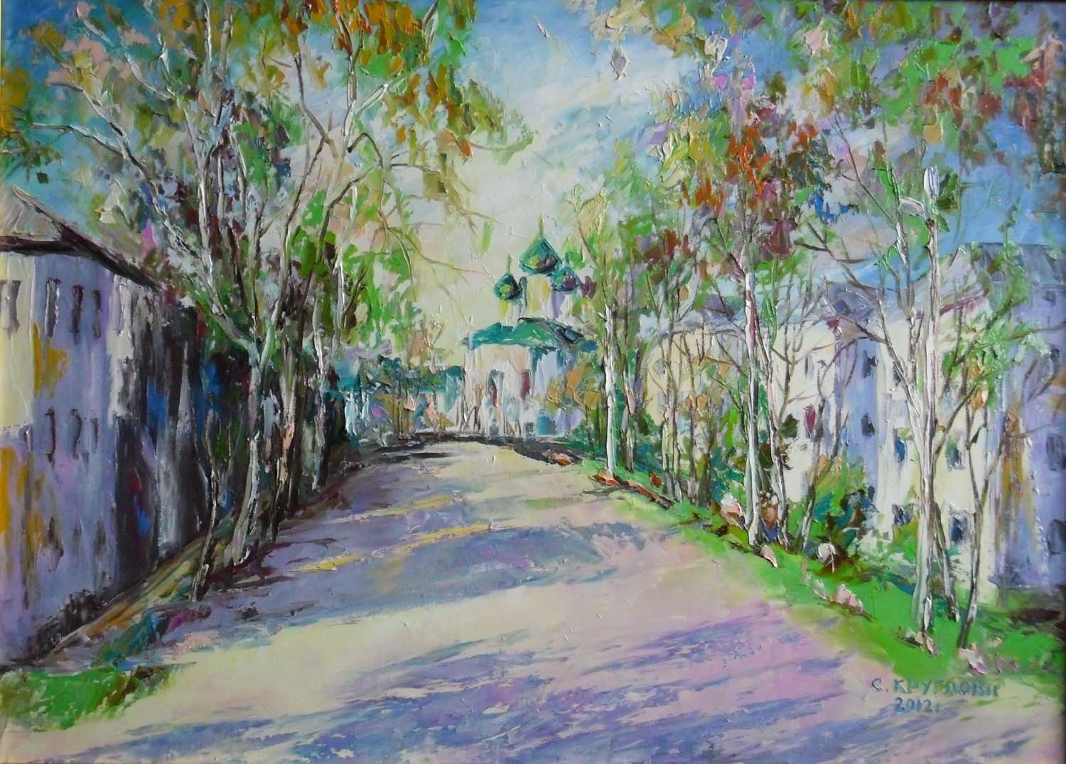Весенний город рисунок