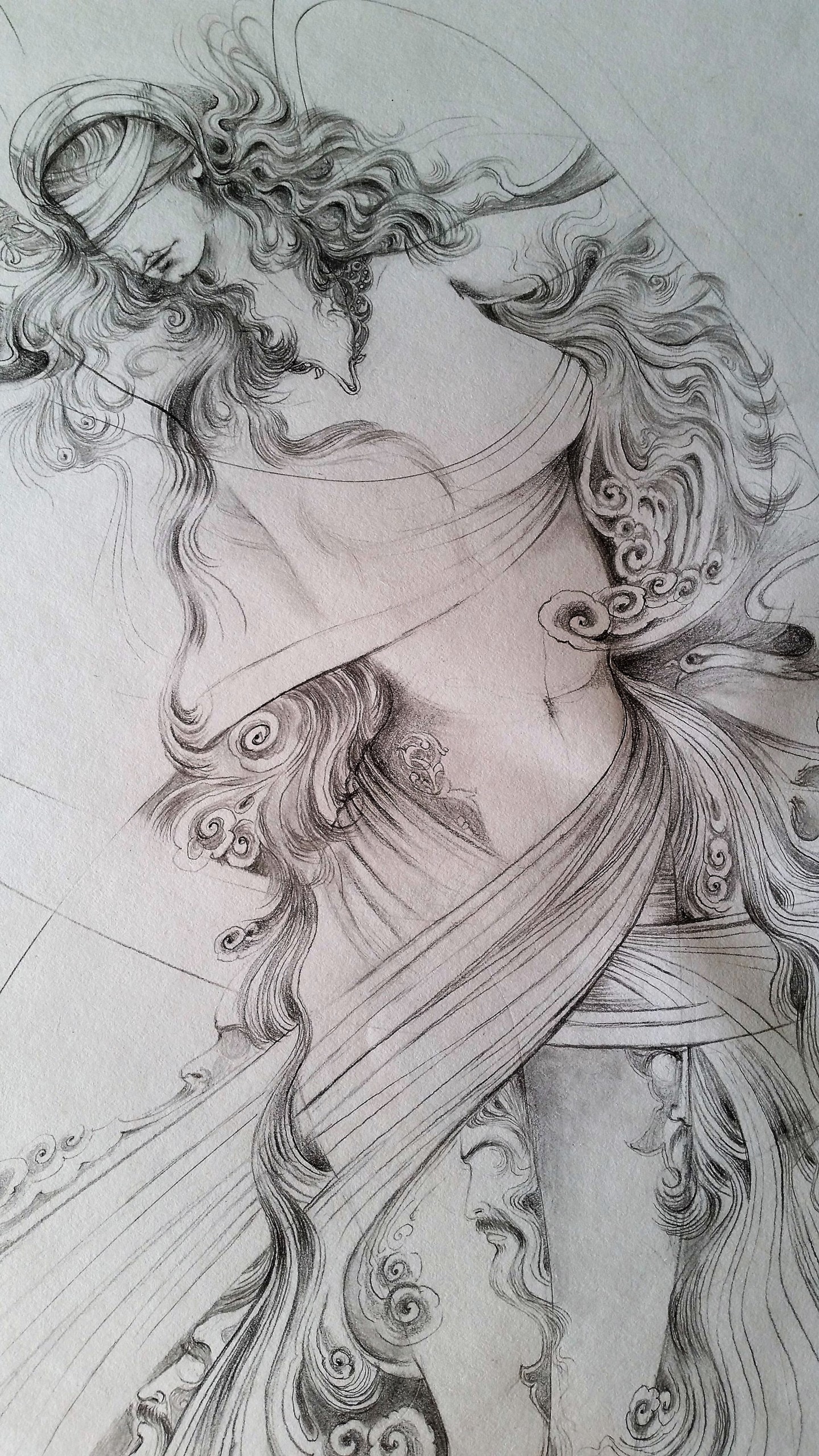 Detail-Of-Lady-Justice-Drawing-On-Paper., Drawing by Tahar Boukeroui Artmaj...