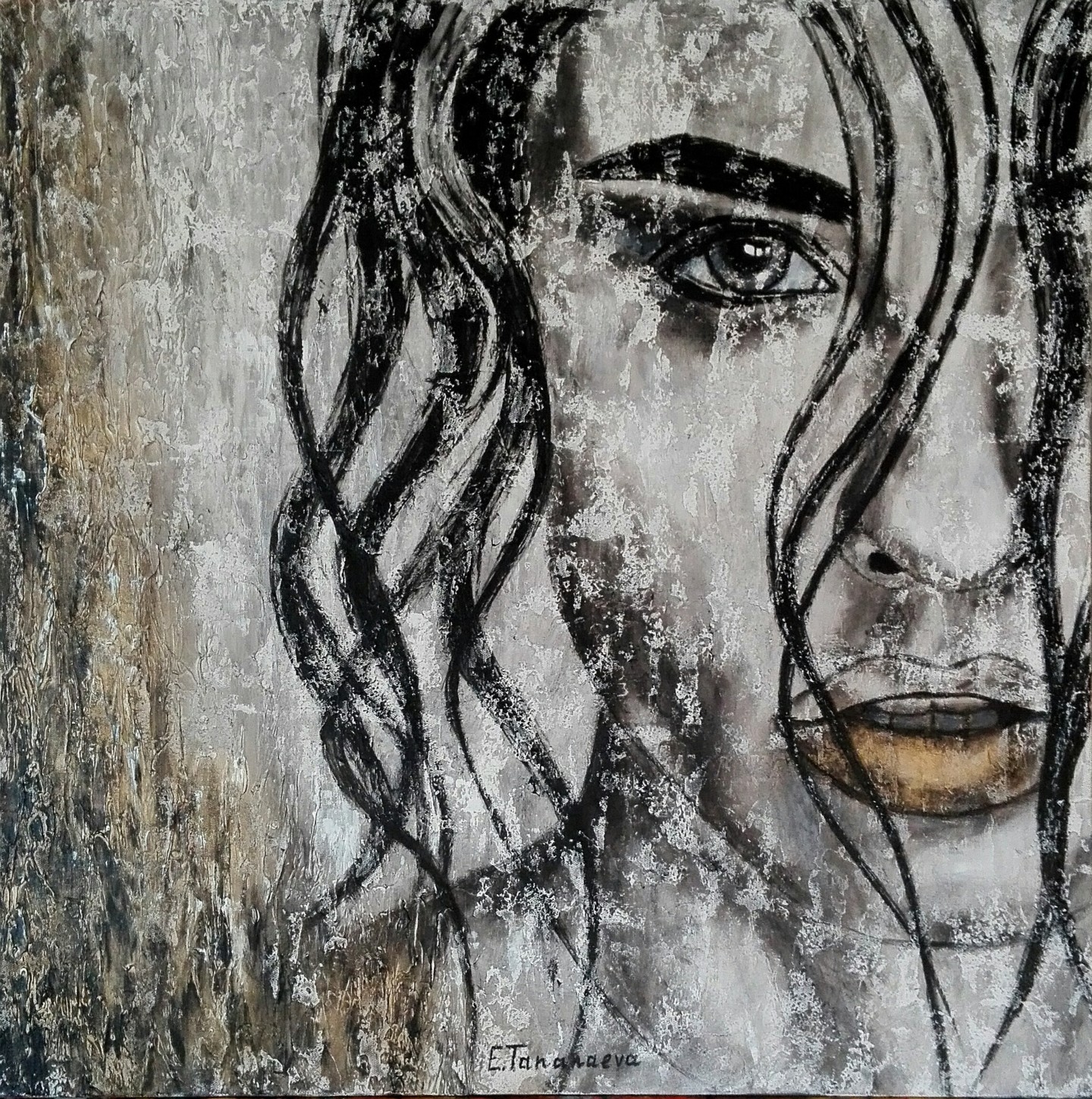 Strong Feeling. Original Painting. Acryl, Painting by Elena Tananaeva