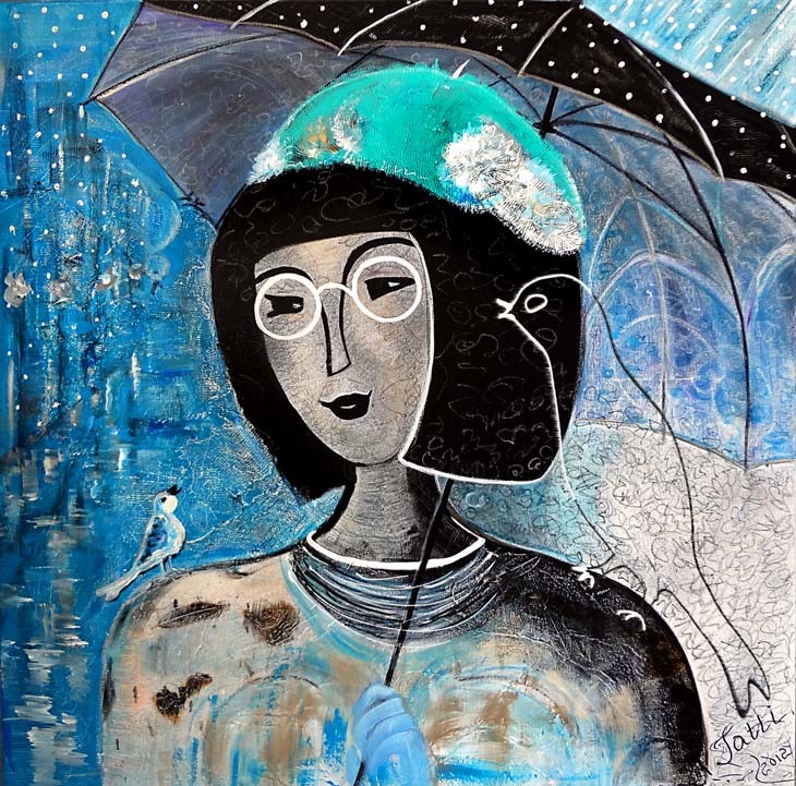 Singing Under The Rain, Painting by Tatti Lobanova | Artmajeur