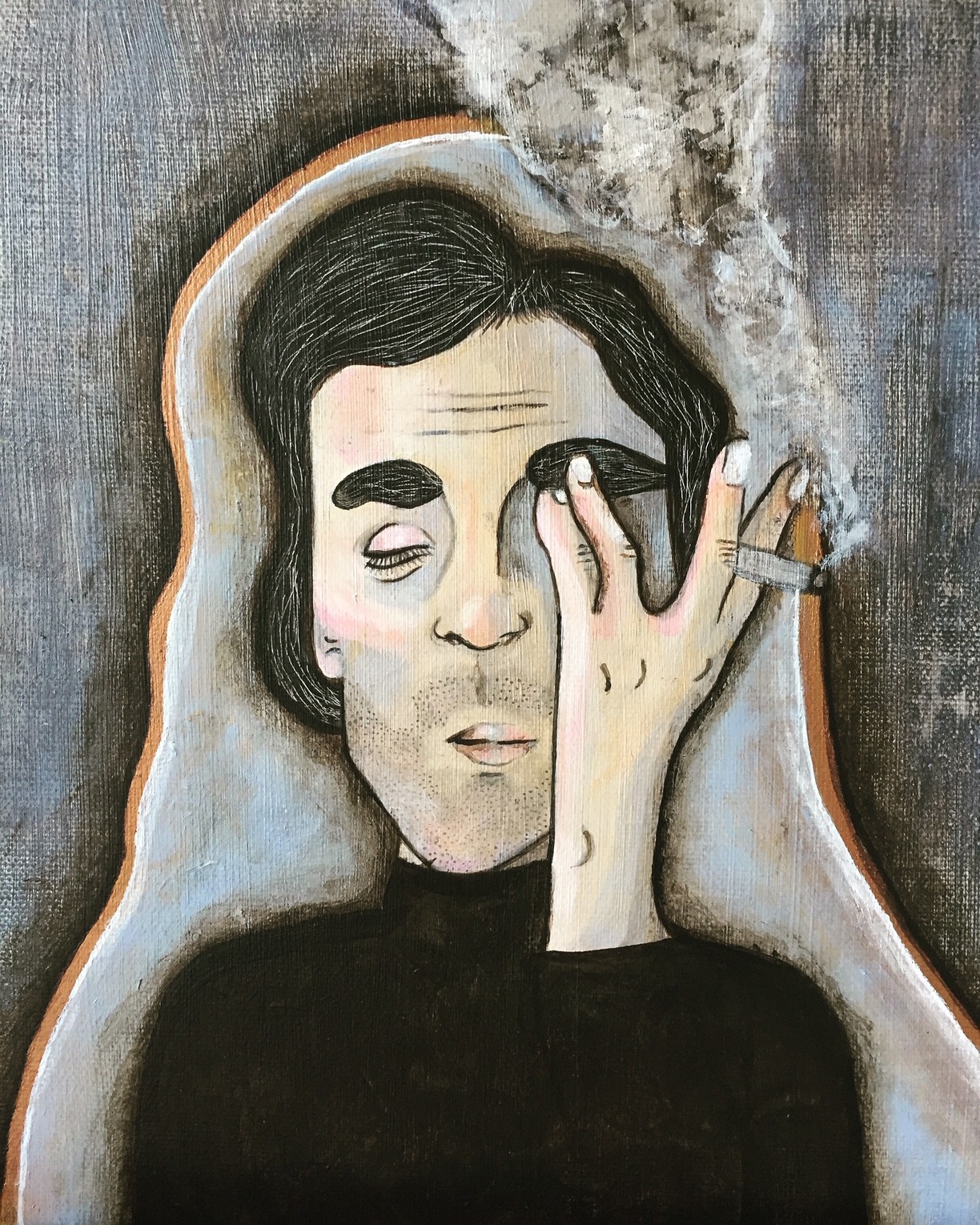 Troubled Man, Painting by Tine Lambrechts | Artmajeur