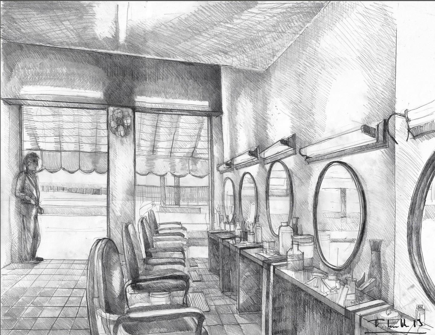 Bresil Rio Coiffeur Drawing By Thomas Lechevallier Artmajeur