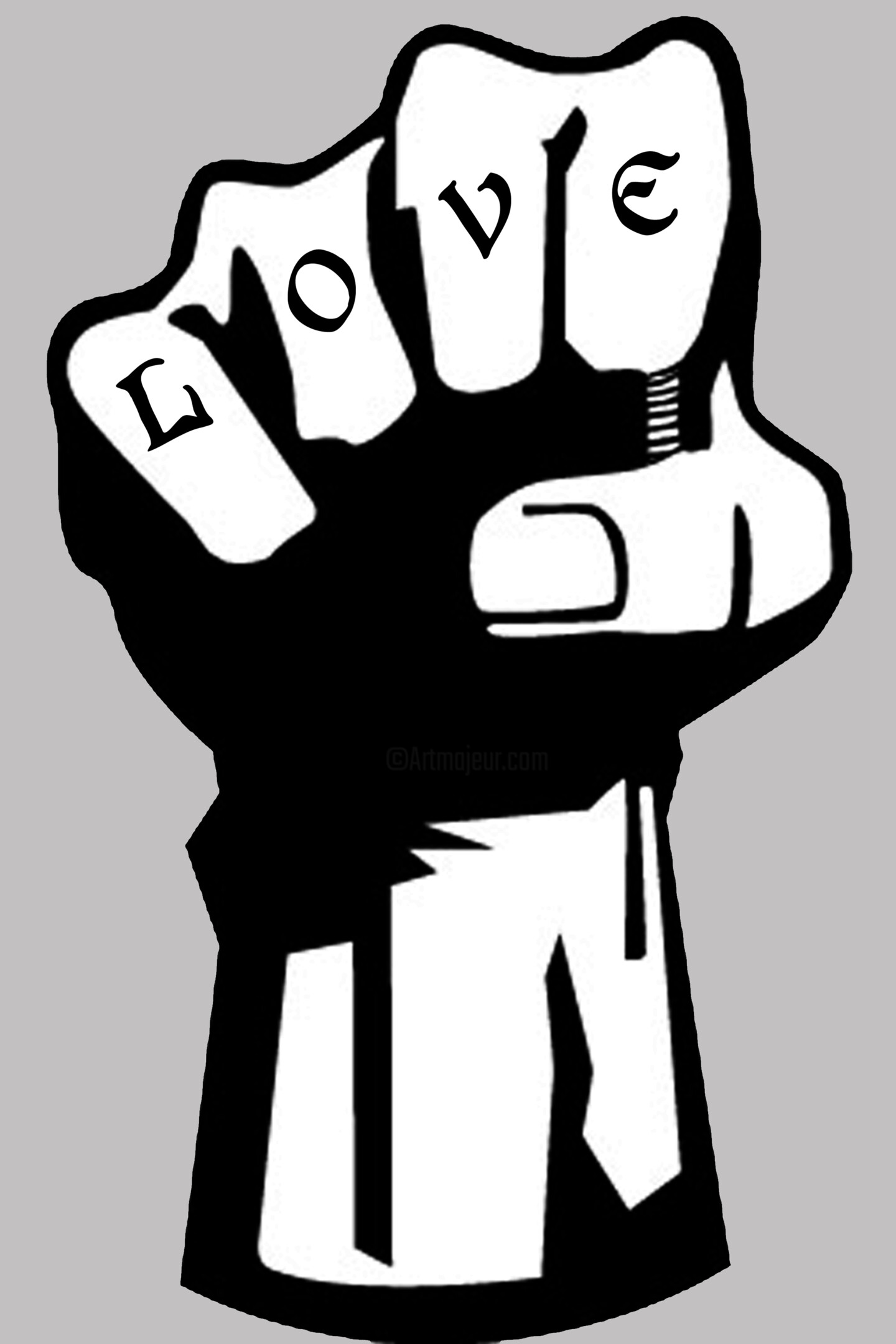 Love Fist Salute, Painting by Tony Rubino Artmajeur