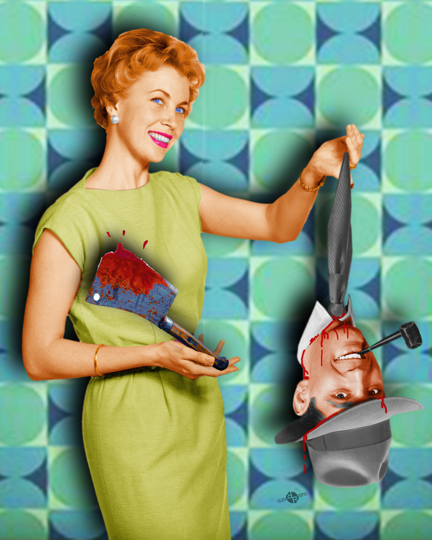 Honey Im Home 1950s Severed Head 1 Collages By Tony Rubino Artmajeur 