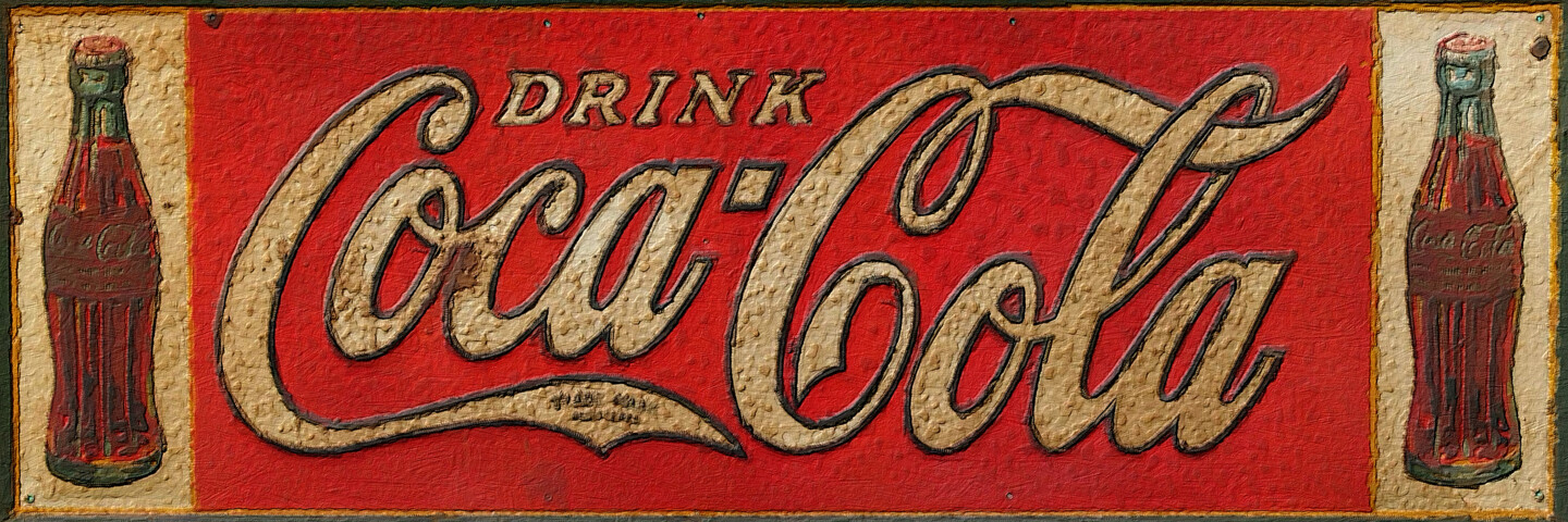 Coca-Cola Bottle Evolution Vintage Sig, Painting by Tony Rubino  Artmajeur