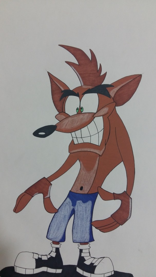 Crash Bandicoot, Dibujo por Xavier Nowakowski | Artmajeur