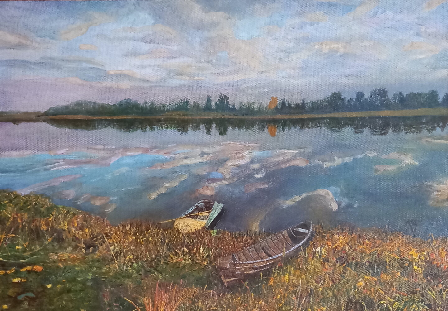 Картина две лодки