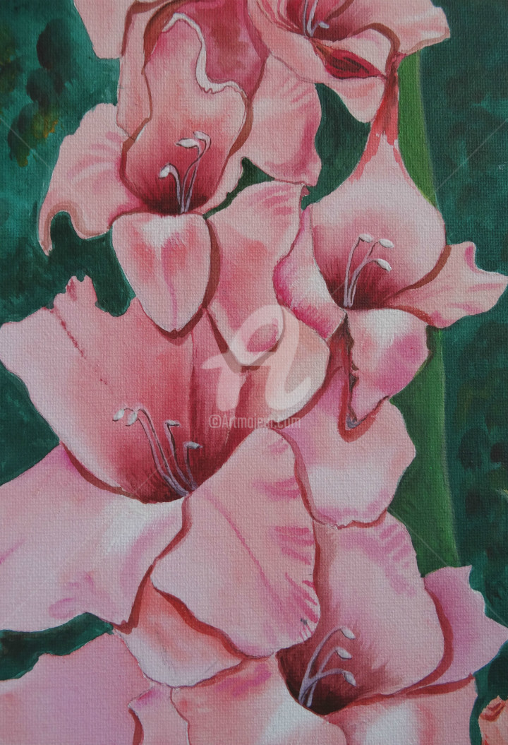 Gladiolus, Garden Flowers, Superb Flowe, Painting by Valeria Belogurova |  Artmajeur