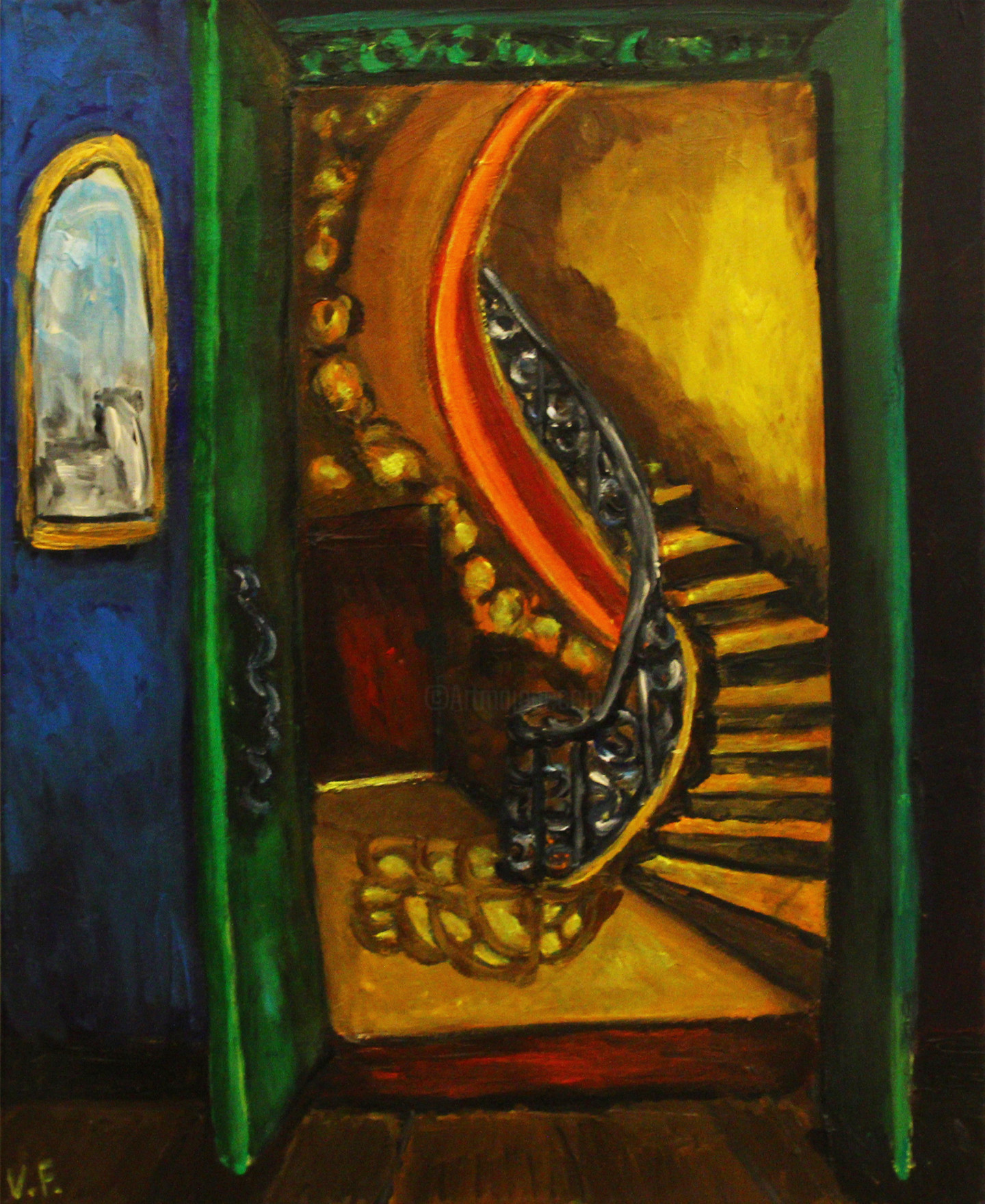 L'escalier, Peinture par Véronique-Joséphine Françaix
