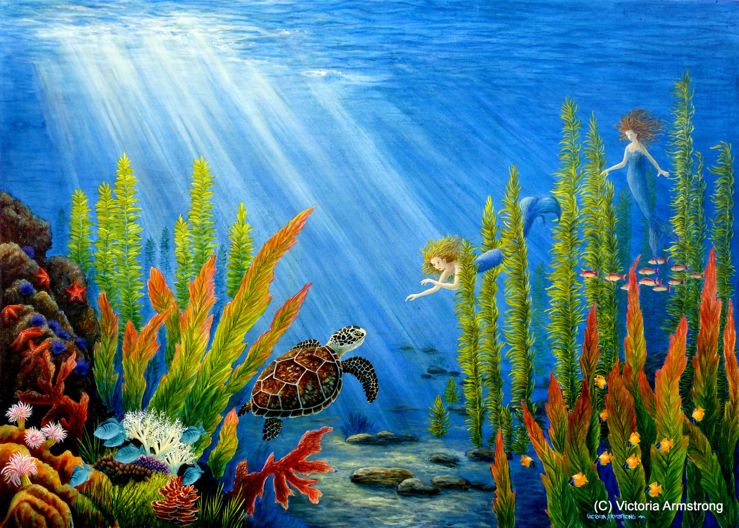 At The Edge Of The Reef, Painting by Victoria Armstrong | Artmajeur