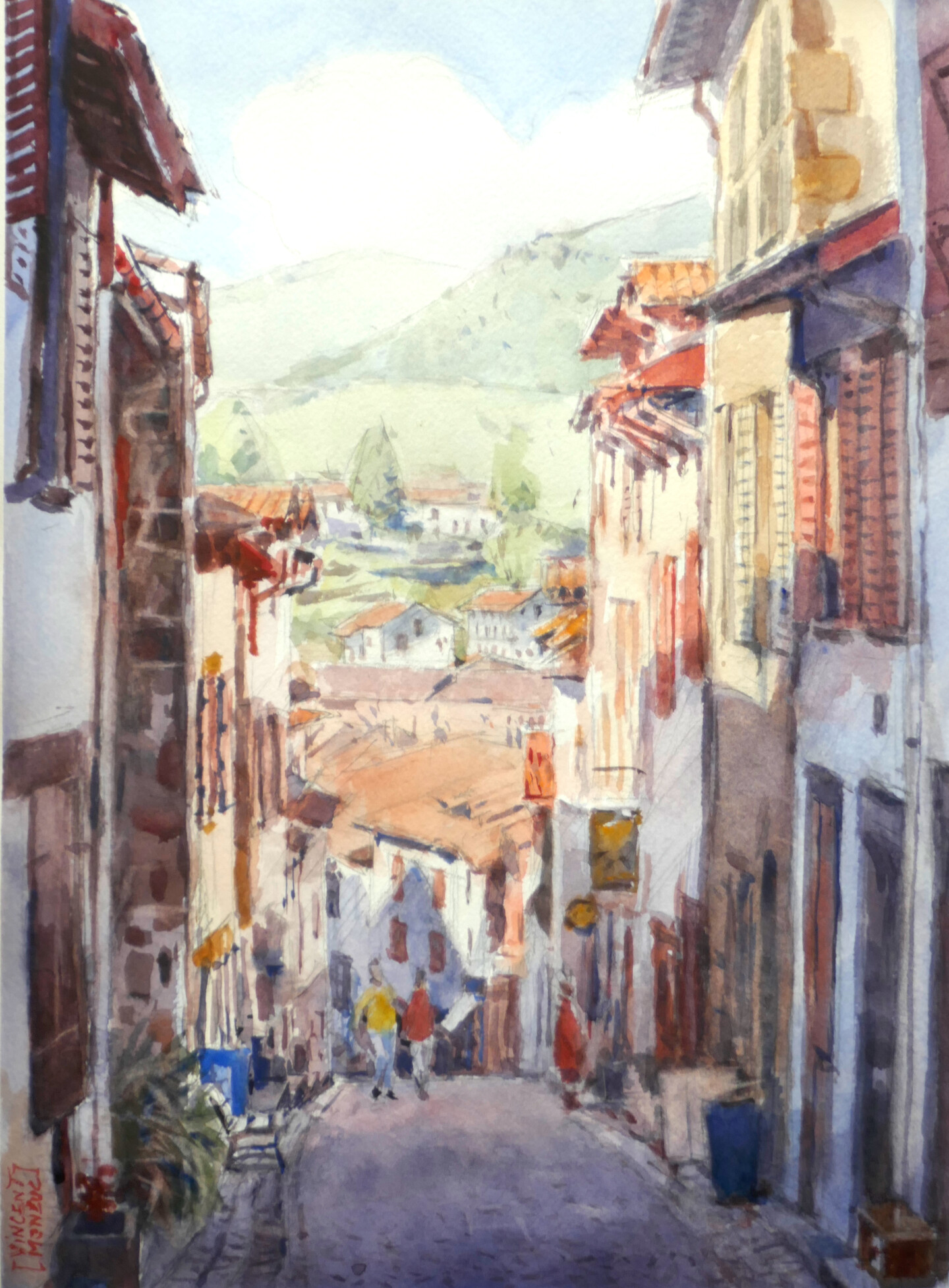 18 Avril Saint Jean Pied De Port, Malerei von Vincent Monluc Artmajeur