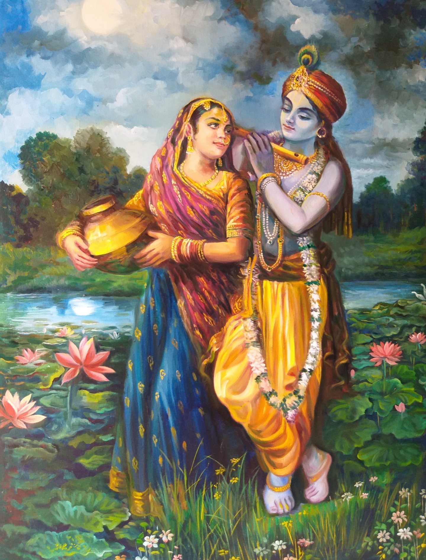 Radha Krishna Painting By Vishal Gurjar Artmajeur