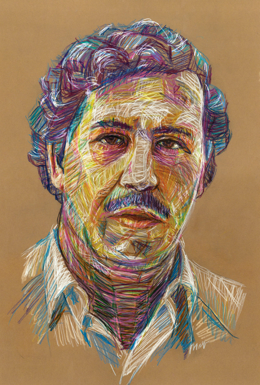 Pablo Escobar, Dibujo por Vladimir Tyuryaev | Artmajeur