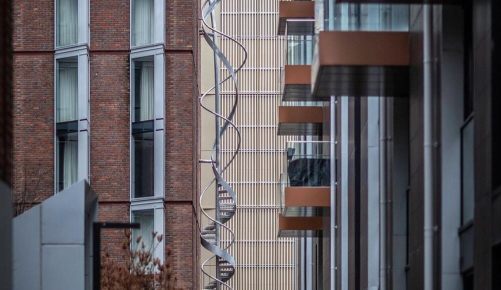 Spectacular new sculpture of a staircase by artist Alexander Chinneck