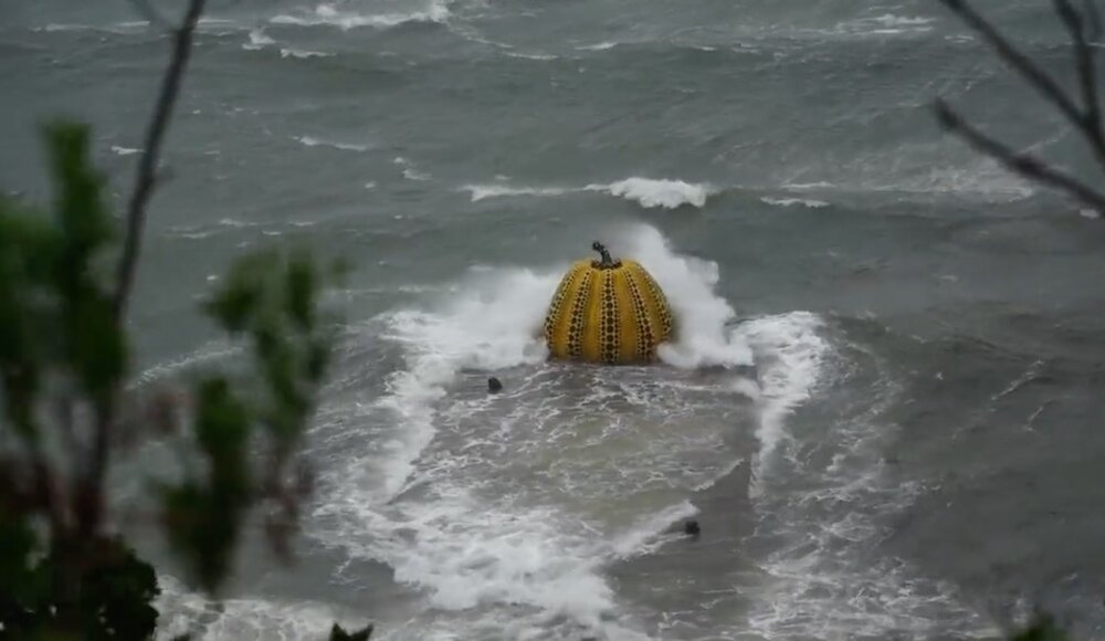 A US$3 million pumpkin swept into the ocean