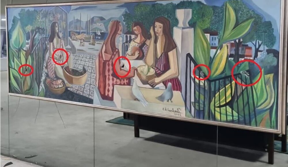 Von Randalierern in Brasilia beschädigte Meisterwerke