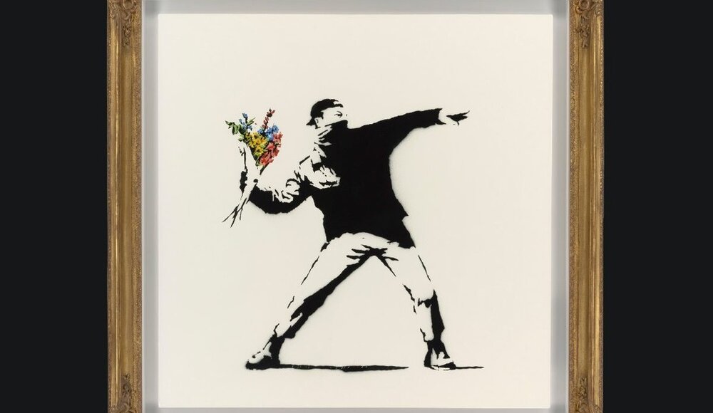 Love is in the Air von Banksy wird in 10.000 NFTs aufgeteilt.