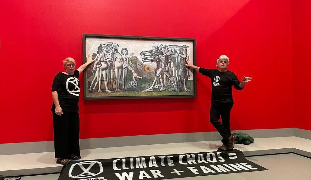 Picasso's turn to get bogged down by members of the Extinction Rebellion