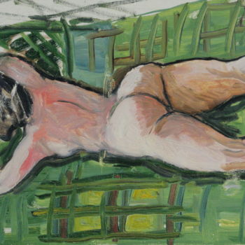 Schilderij getiteld "Modelo de desnudos…" door Valerii Klenov, Origineel Kunstwerk, Olie
