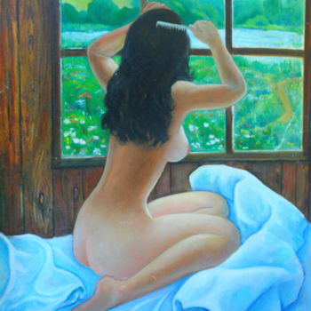 Painting titled "Carmen, la visión h…" by Valerii Klenov, Original Artwork, Oil