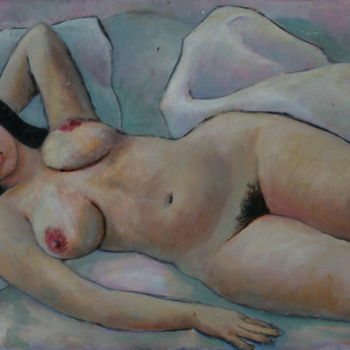 Malerei mit dem Titel "Modelo de desnudos." von Valerii Klenov, Original-Kunstwerk, Öl