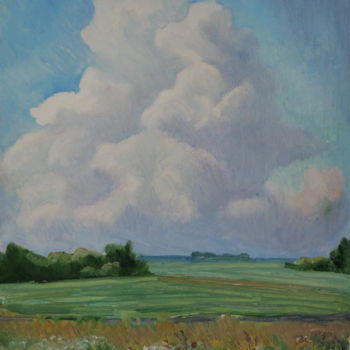 Pittura intitolato "Clouds" da Valerii Klenov, Opera d'arte originale, Olio