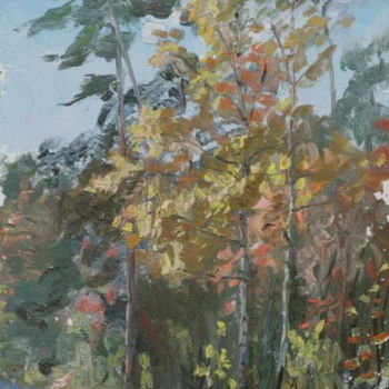 Painting titled "the-early-autumn" by Valerii Klenov, Original Artwork, Oil