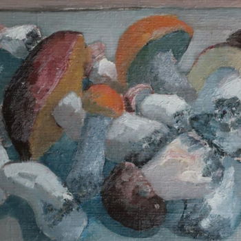 Painting titled "mushrooms-3" by Valerii Klenov, Original Artwork, Oil