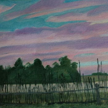Painting titled "Sunset-2" by Valerii Klenov, Original Artwork, Oil