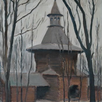 绘画 标题为“la-iglesia-de-madera” 由Валерий Кленов, 原创艺术品, 油