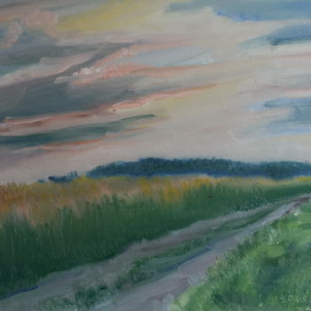 Peinture intitulée "Evening (sketch)" par Valerii Klenov, Œuvre d'art originale, Huile