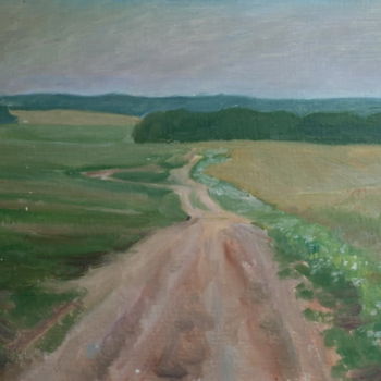 Peinture intitulée "Road-to-Zaozerie (e…" par Valerii Klenov, Œuvre d'art originale, Huile