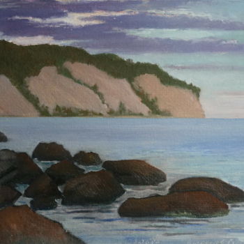 Pintura titulada "Black sea coast (in…" por Valerii Klenov, Obra de arte original, Oleo
