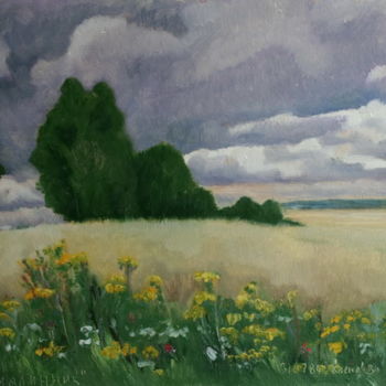 Painting titled "before-the-rain" by Valerii Klenov, Original Artwork, Oil