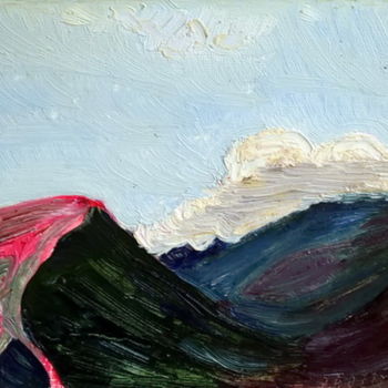 Malerei mit dem Titel "Udokan, the evening" von Valerii Klenov, Original-Kunstwerk, Öl