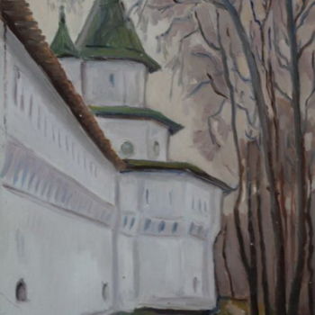Schilderij getiteld "Kremlin Of "Rostov…" door Valerii Klenov, Origineel Kunstwerk, Olie
