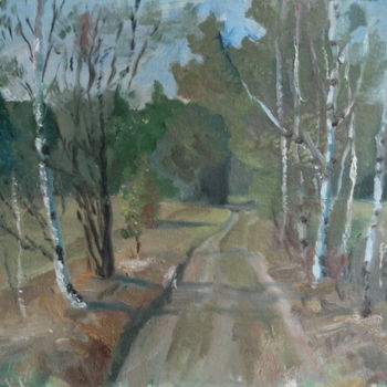 Pittura intitolato "The road" da Valerii Klenov, Opera d'arte originale, Olio
