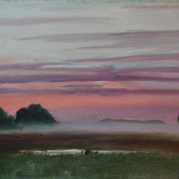 Painting titled "Sunset" by Valerii Klenov, Original Artwork, Oil